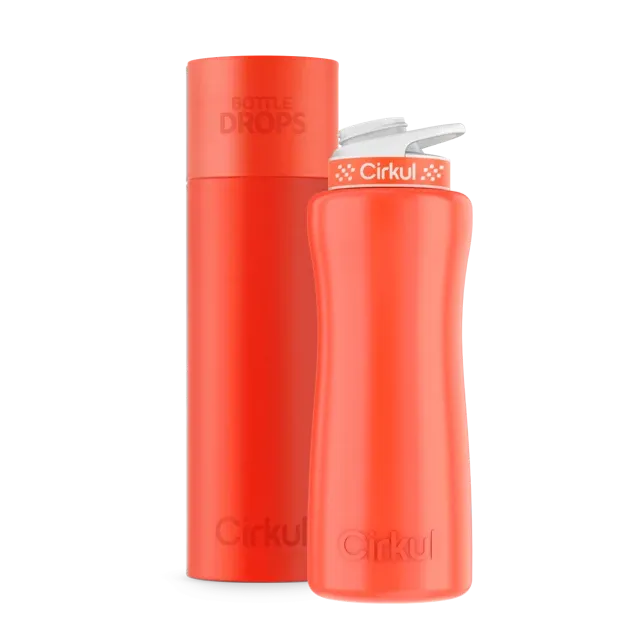 Limited Edition: 32oz. Neon Orange-Red Stainless Steel Bottle & Lid