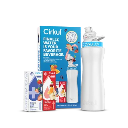 22oz. White Stainless Steel Bottle Starter Kit