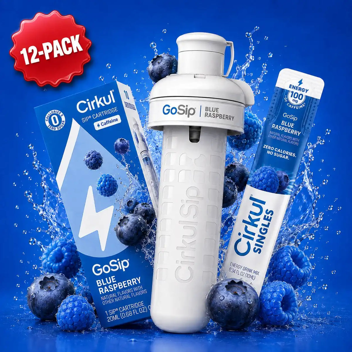 12 Pack GoSip Blue Raspberry
