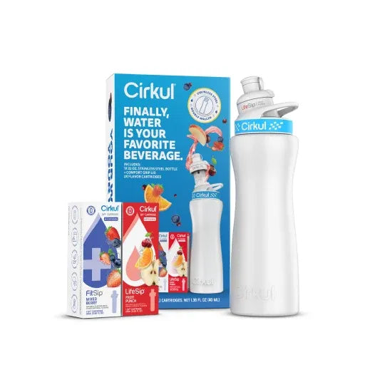 22oz. White Stainless Steel Bottle Starter Kit